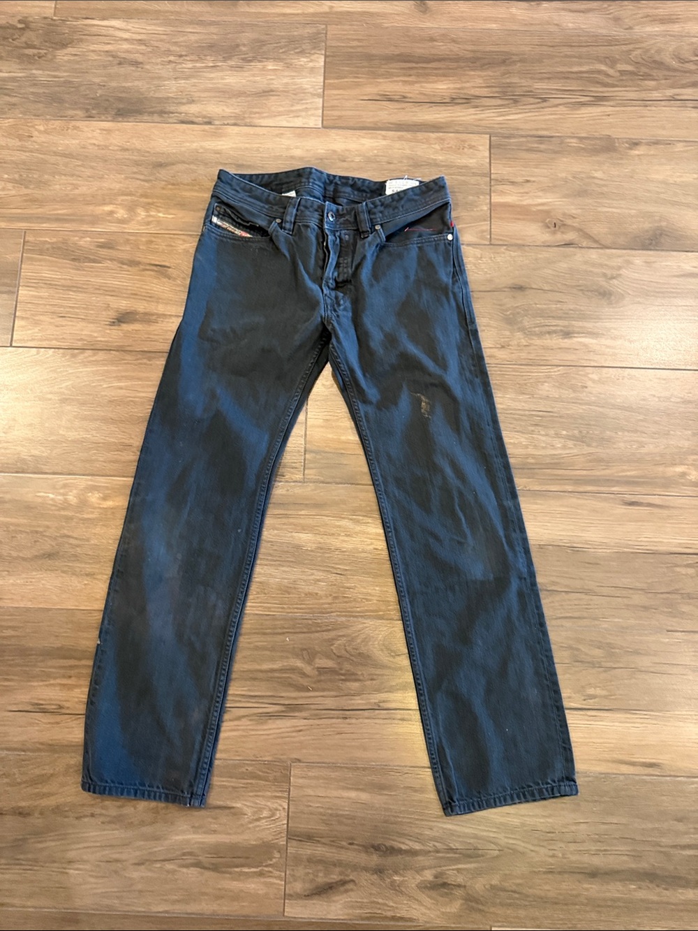 Diesel Straight Leg Jeans in Black